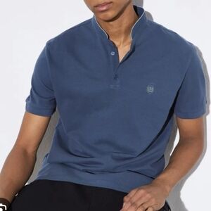 The Kooples Collarless Knit Polo Shirt, Small